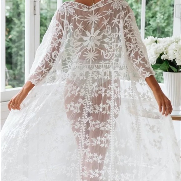 S-XL🦚Emmy Sweet & Sultry Lace Kimono New - Picture 5 of 11